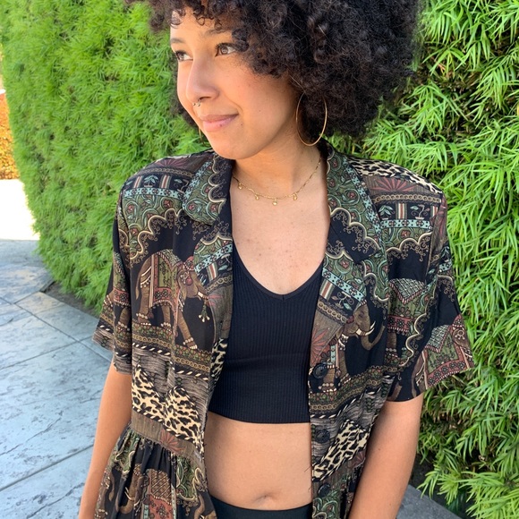 ❗️SOLD❗️Vintage Dress / Kimono ethnic print - Picture 5 of 9